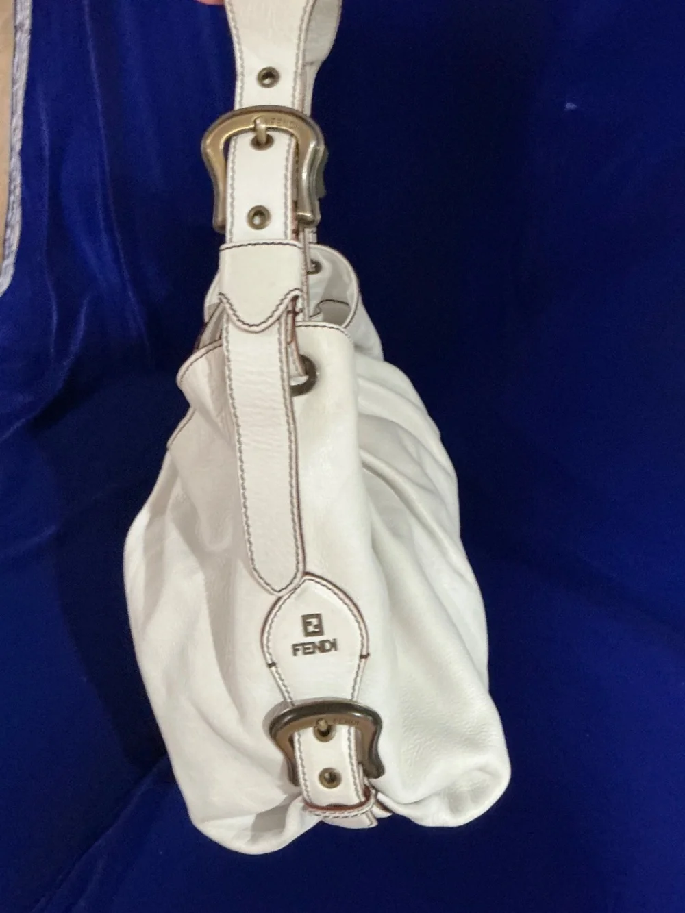 Fendi Borsa Doctor Hobo Bag white leather